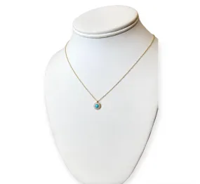 0.09CT Diamond / 0.30CT Turquoise Necklace