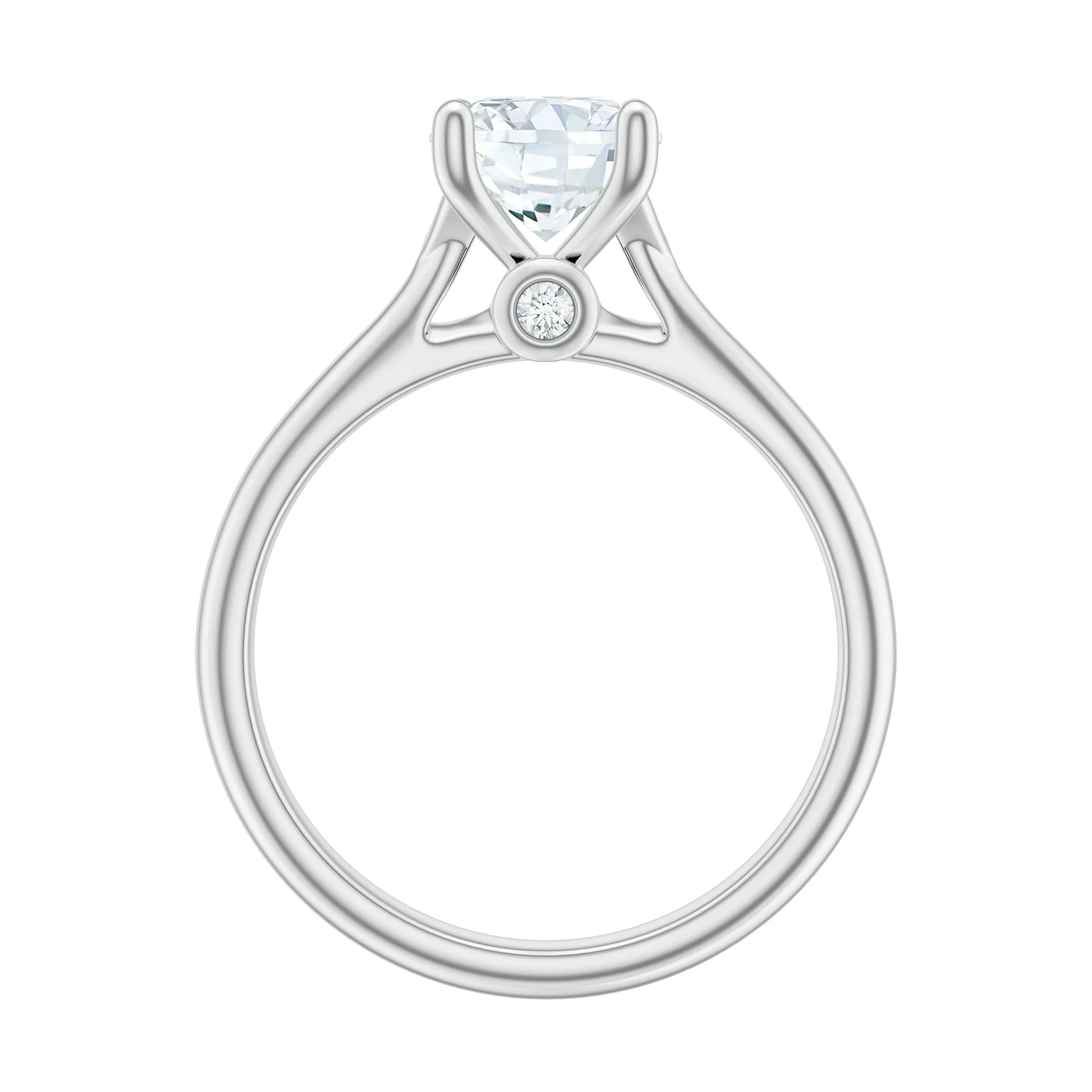 1 CT Round Cut Certified Moissanite Solitaire Ring in Gold