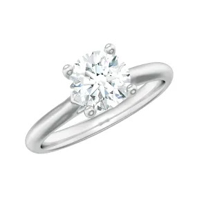 1 CT Round Cut Certified Moissanite Solitaire Ring in Gold