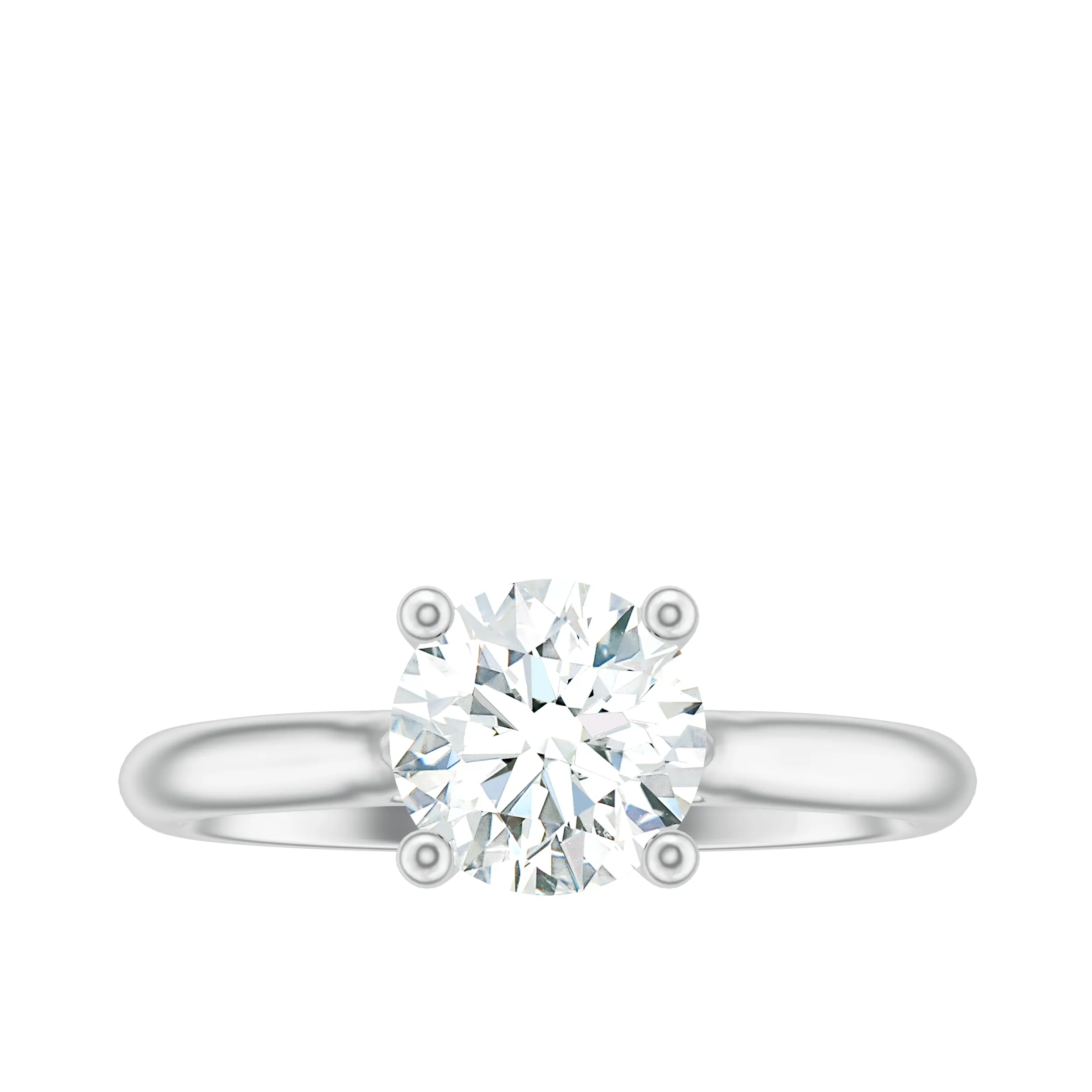 1 CT Round Cut Certified Moissanite Solitaire Ring in Gold