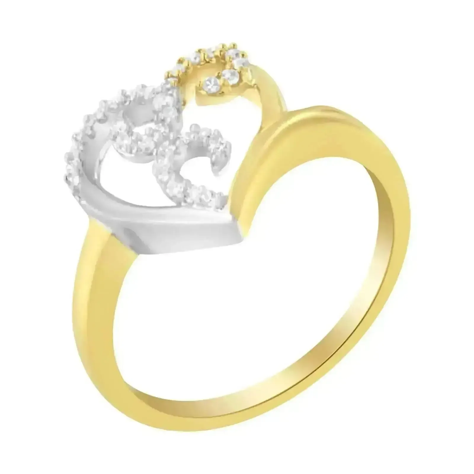 10K Two-Toned Gold Heart Shaped Diamond Cluster Ring with 0.15 Cttw Sparkle - Size 8