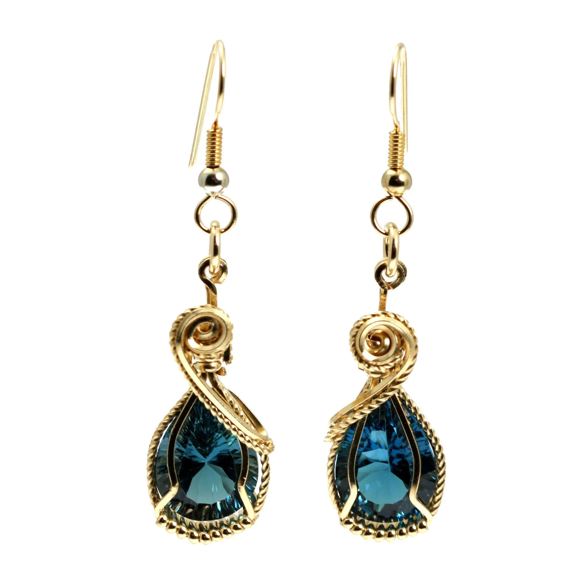 12 CT London Blue Topaz 14K Gold-filled Earrings