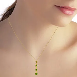 1.25 Carat 14K Solid Yellow Gold Mermaid's Song Peridot Necklace