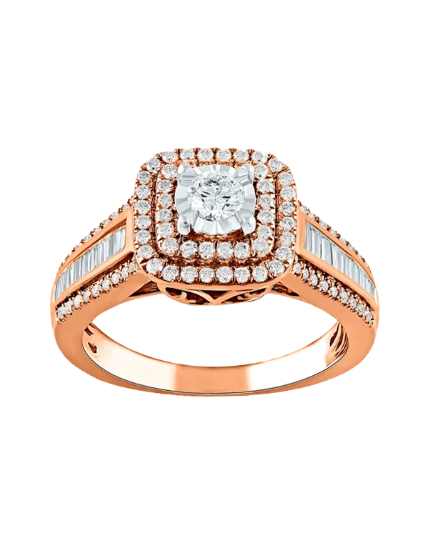 14ct Rose Gold Diamond Ring - 783730