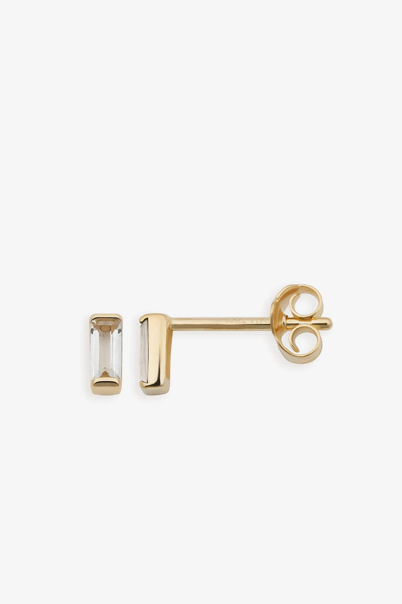 14k Gold Firenze Baguette Micro Studs