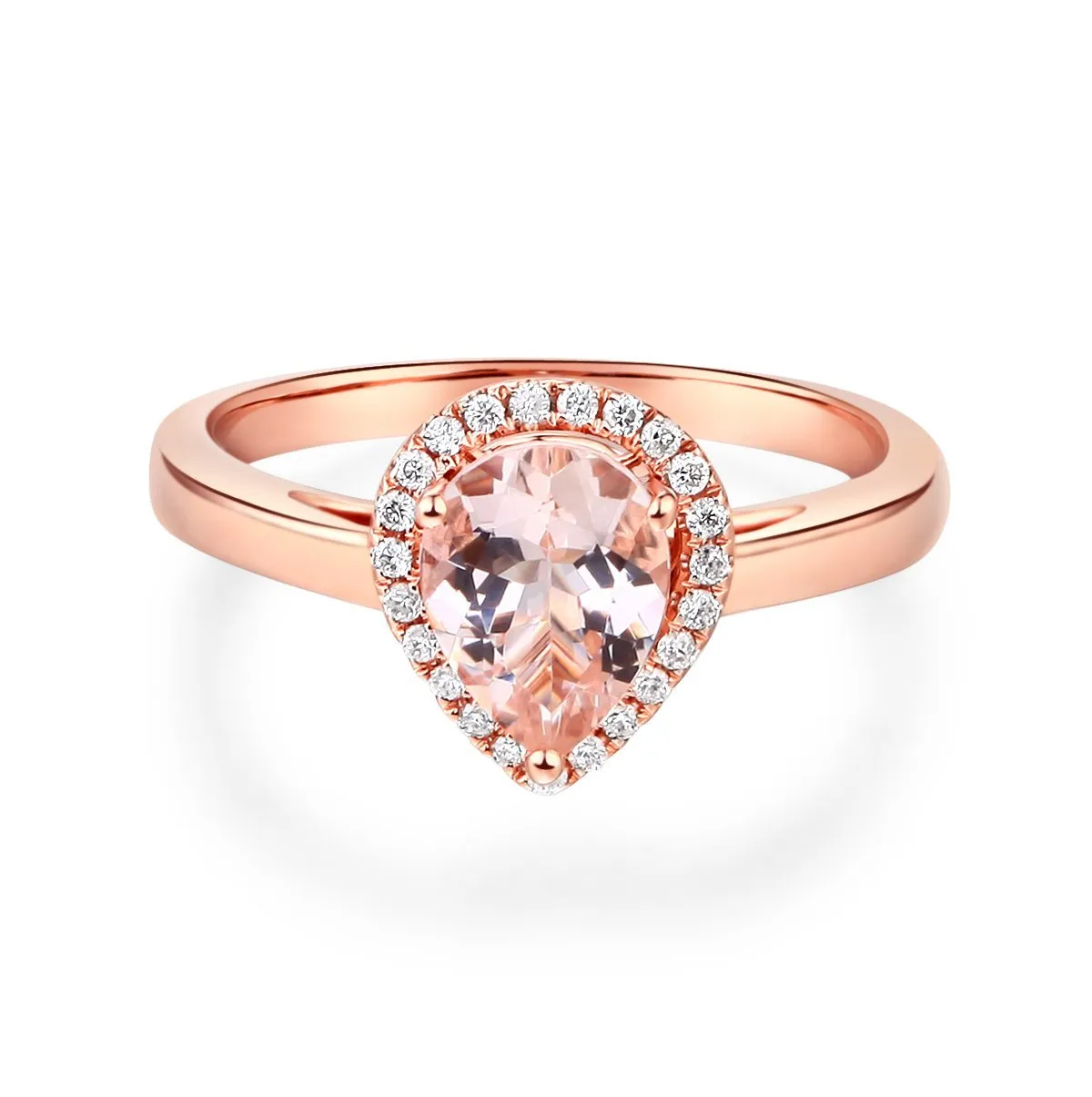 14K Rose Gold Morganite 0.11cts Natural Diamonds MKR7038