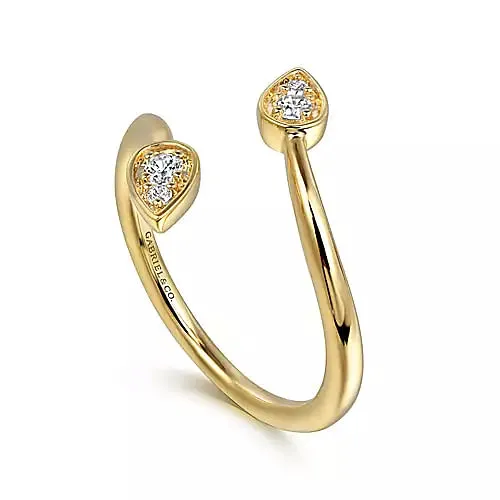 14K Yellow Gold Diamond By-pass Ladies Ring