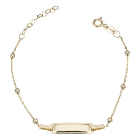 14k Yellow Gold ID Adjustable Baby Bracelet, 6.5"