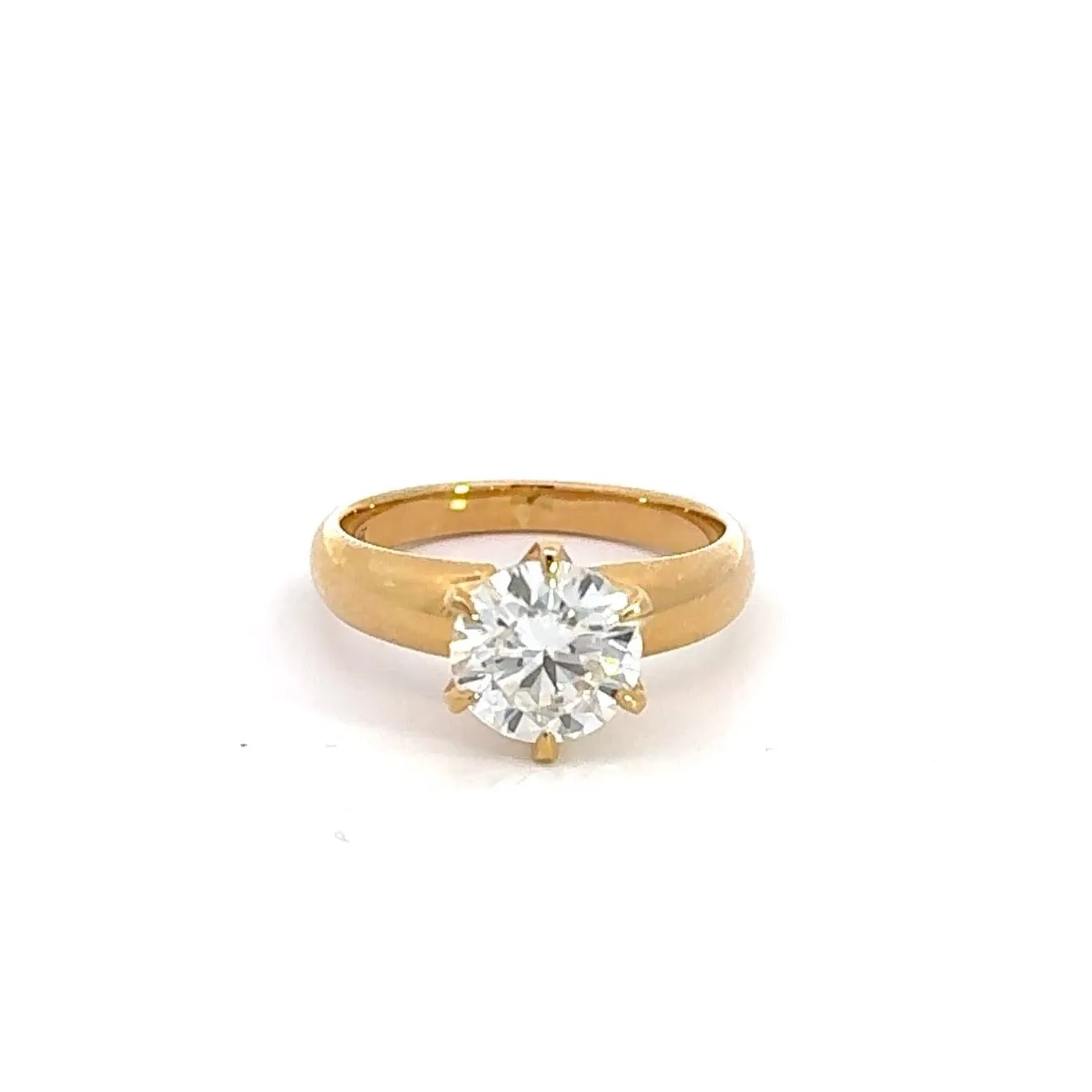 14k Yellow Gold Moissanite Engagement Ring