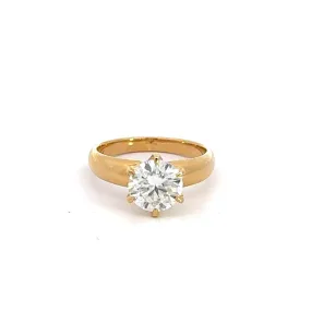 14k Yellow Gold Moissanite Engagement Ring