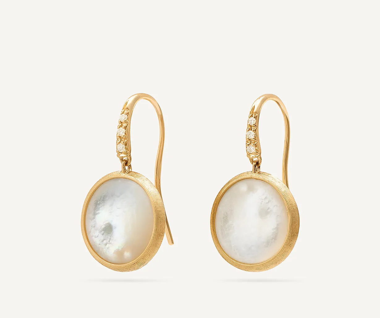 18K Yellow Gold Gemstone Drop Earrings with Diamonds