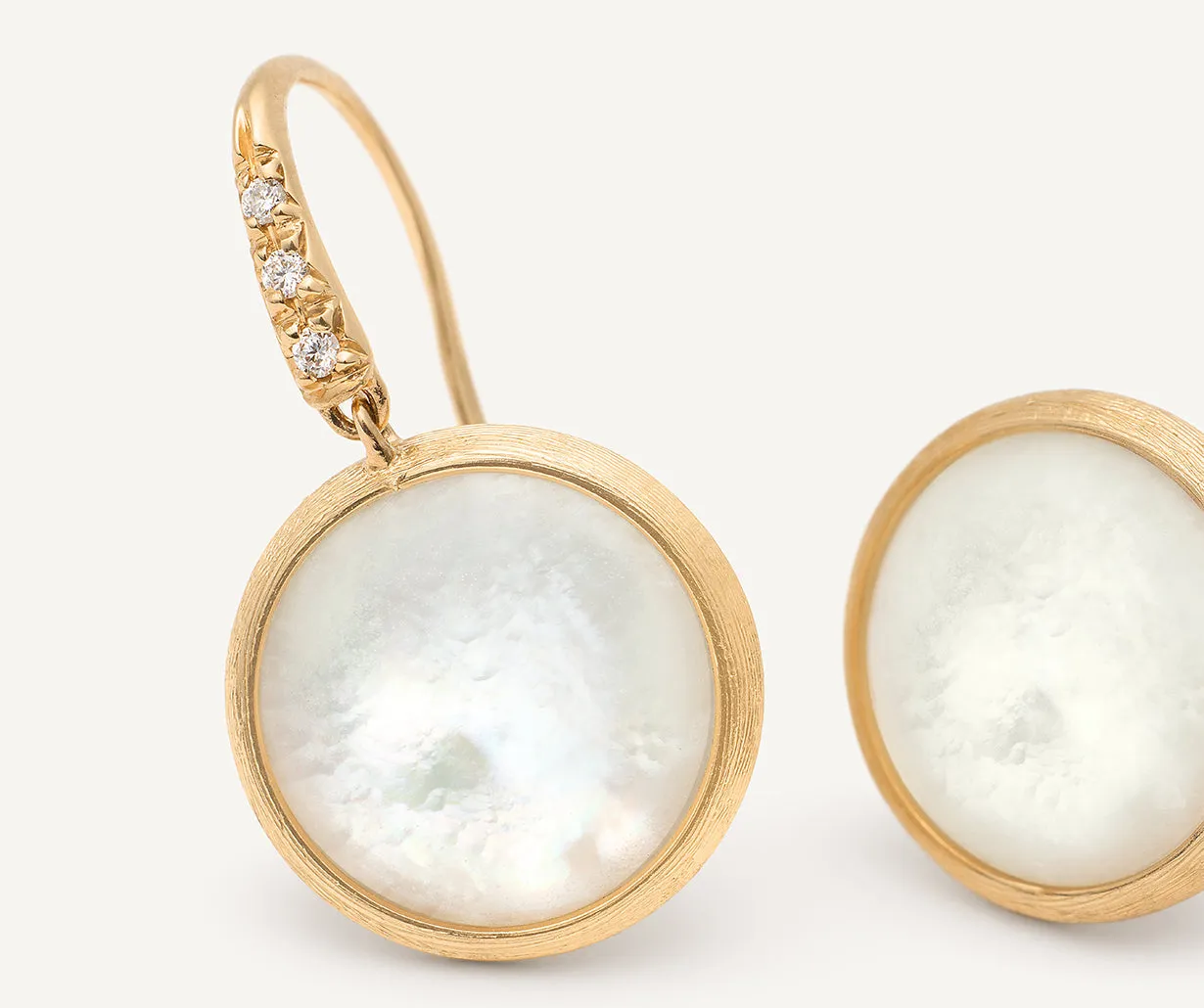 18K Yellow Gold Gemstone Drop Earrings with Diamonds