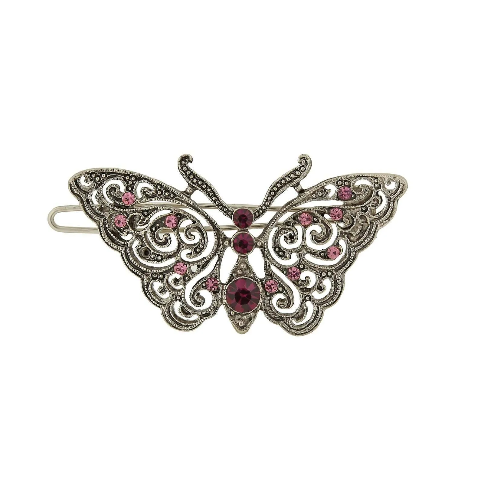 1928 Jewelry Multi Crystal Butterfly Tige Boule Hair Barrette