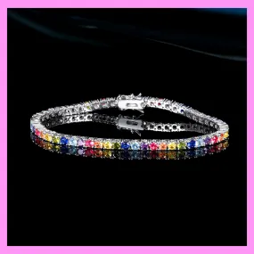 【2-42#】Colorful Tennis Bracelet  for female fashion daily engagement wedding anniversary