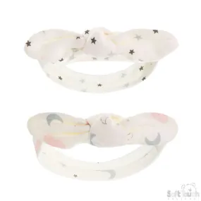 2 Pack Knotty' Girls Headband Moons & Stars -4CC103-HB