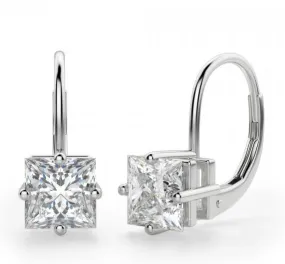 2 Pack White Topaz Leverback Earrings