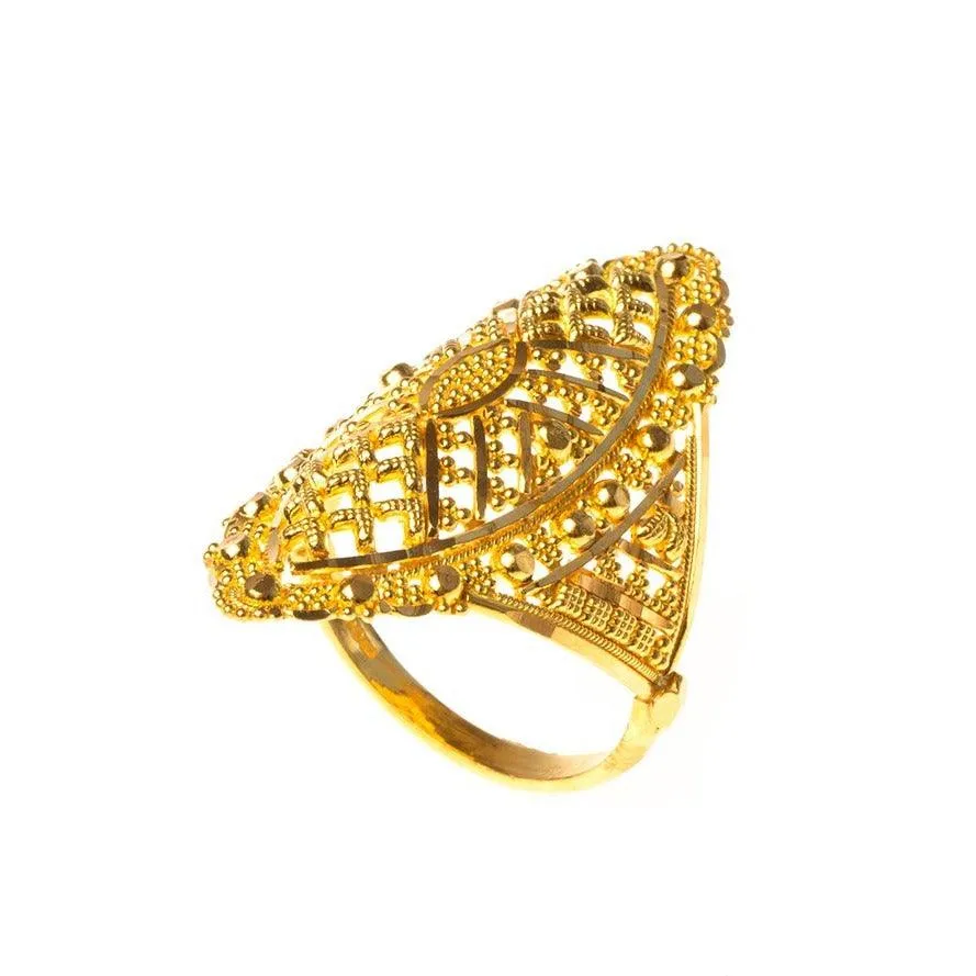 22ct Gold Filigree Dress Ring LR-7818