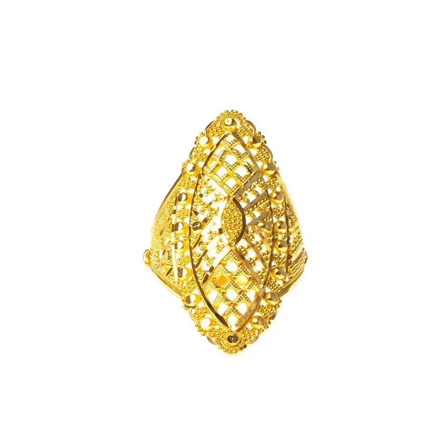 22ct Gold Filigree Dress Ring LR-7818