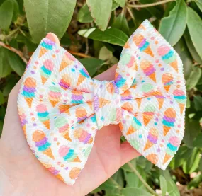 3 Scoops Ice Cream Liverpool Fabric Bow Headband | Hair Clip