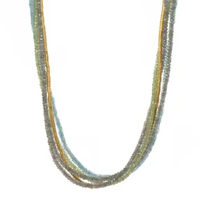 3mm Labradorite, Peridot & Apatite 24K Gold Vermeil Necklace