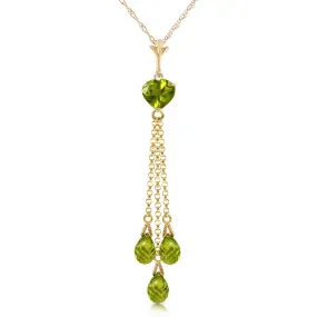 4.75 Carat 14K Solid Yellow Gold Barocco Peridot Necklace