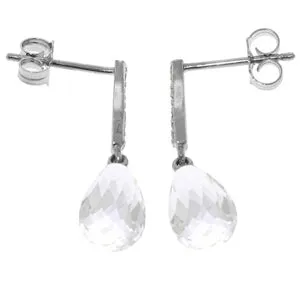 4.78 Carat 14K Solid White Gold Lover Like You White Topaz Diamond Earrings