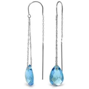 6 Carat 14K Solid White Gold Just Forever Blue Topaz Earrings