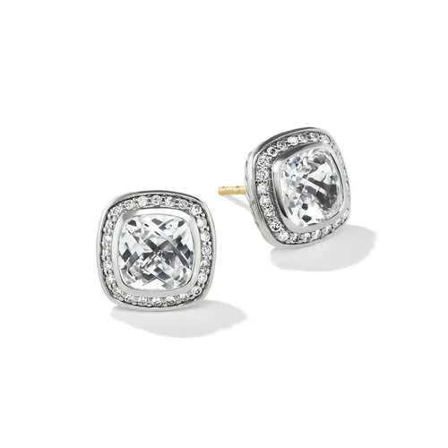 7MM PETITE ALBION STUD EARRINGS WT DI Albion Stud Earrings with White Topaz and Pavé Diamonds