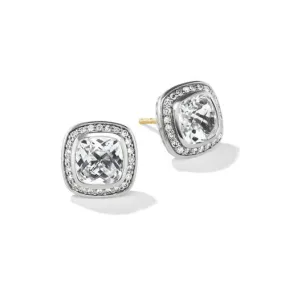 7MM PETITE ALBION STUD EARRINGS WT DI Albion Stud Earrings with White Topaz and Pavé Diamonds