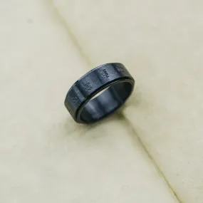 8mm Matt Black Rotating Buddhist Tibetan Spinner Prayer Monk Spinner Ring