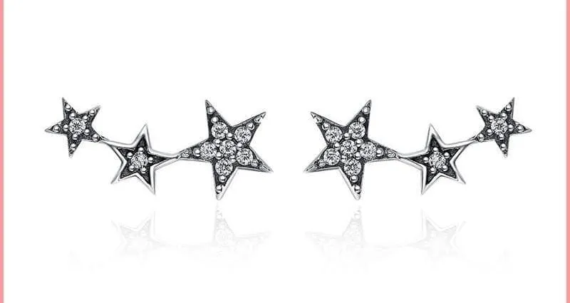 925 Sterling Silver Star Stud Earrings