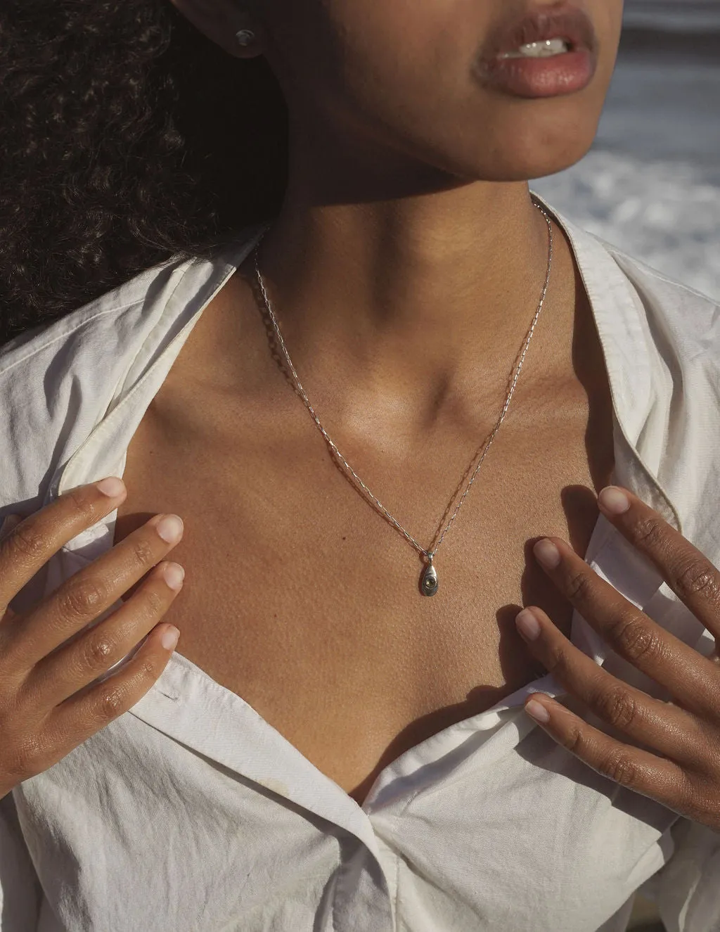 AGUA NECKLACE - SILVER/LABRADORITE