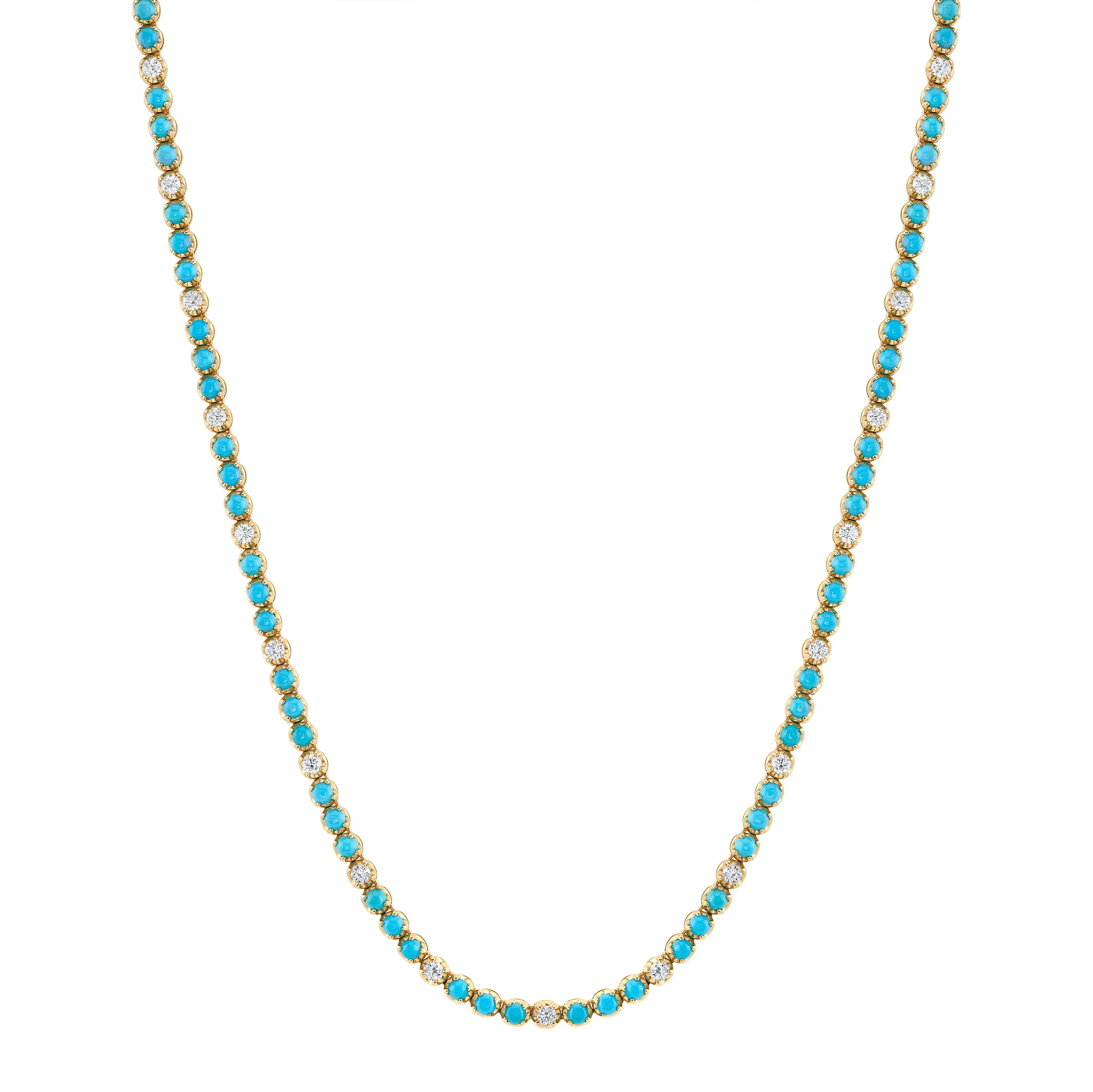 Alternating Tennis Diamond Necklace