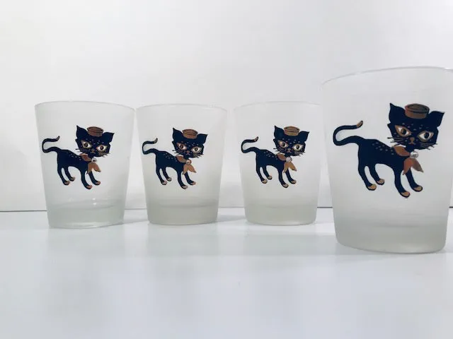 Amaida Amour Hipster Siamese Male Kitten Double Old Fashion Glasses (Set of 4)