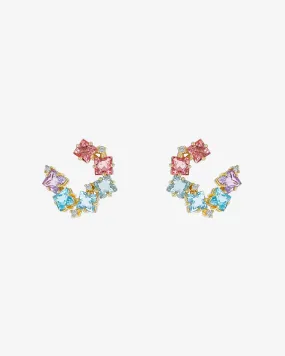 Amalfi Clover Pastel Ombre Sideways Hoops