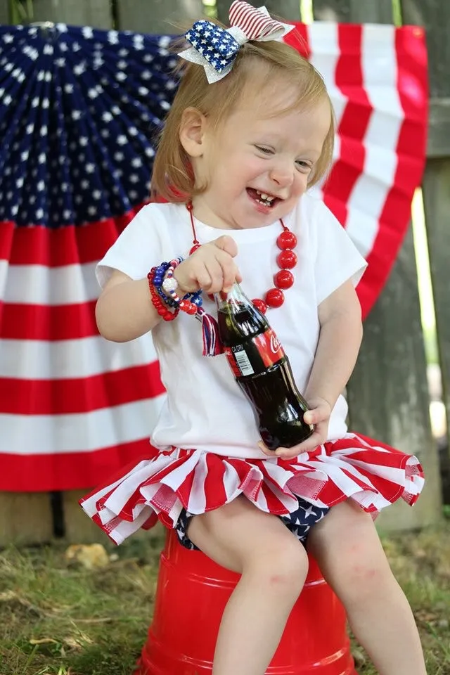 American Flag Patriotic Faux Leather Glitter Bow Headband | Hair Clip