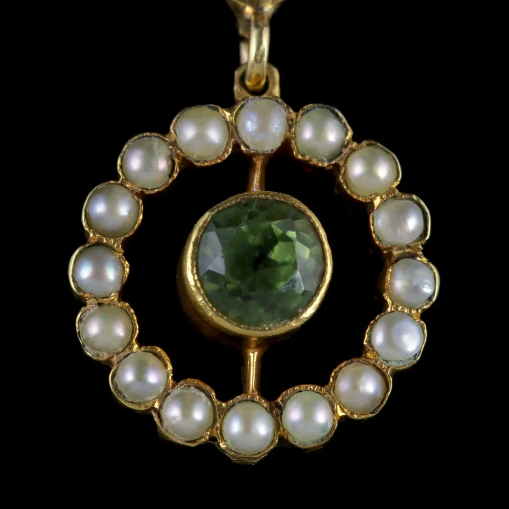 Antique Victorian Suffragette Pendant Necklace 15Ct Gold Circa 1900