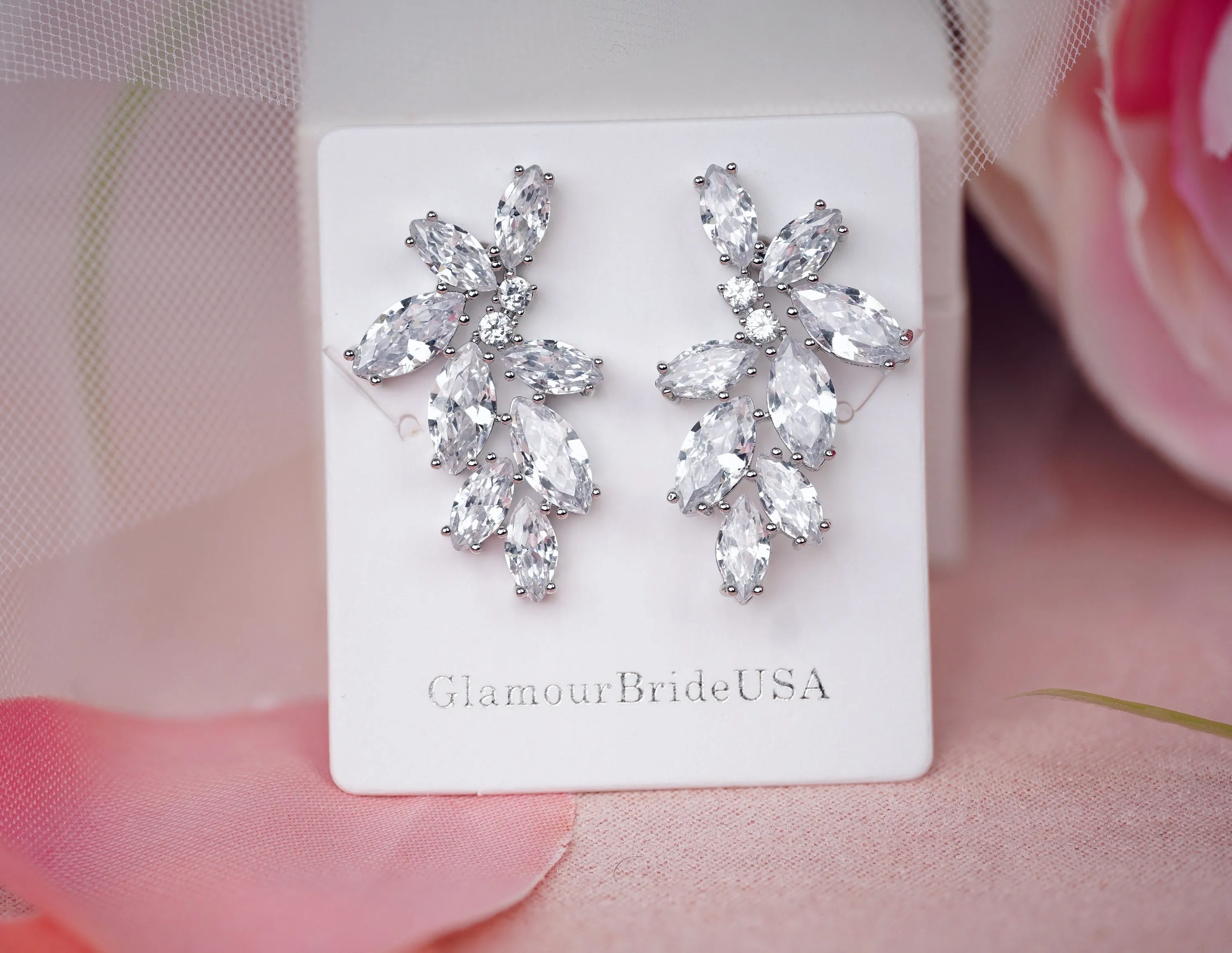 April - Crystal Bridal Studs