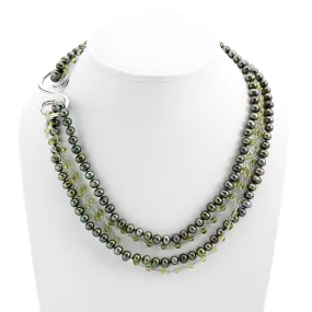 Artknots Carmen Sterling Silver Green Pearl Necklace