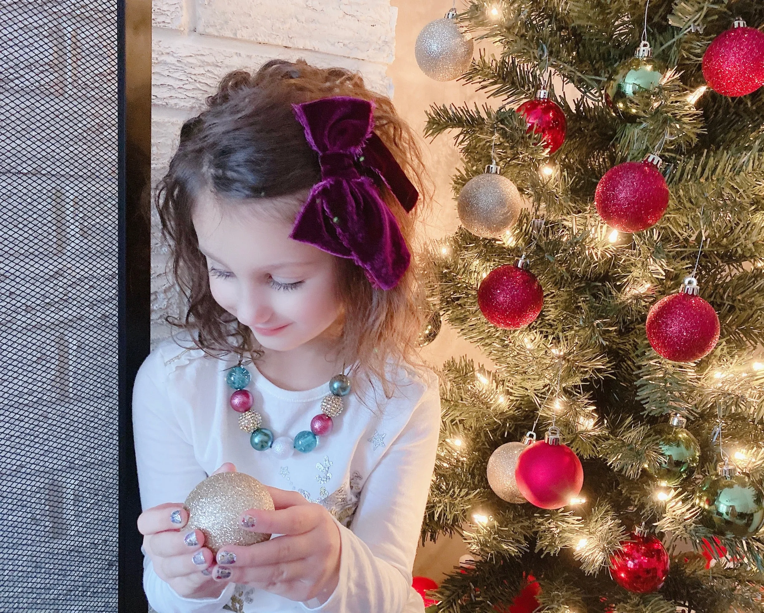 Aubergine Velvet Ribbon Bow Headband | Hair Clip