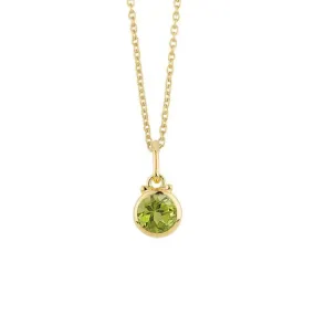 August Birthstone Charm Necklace in Gold