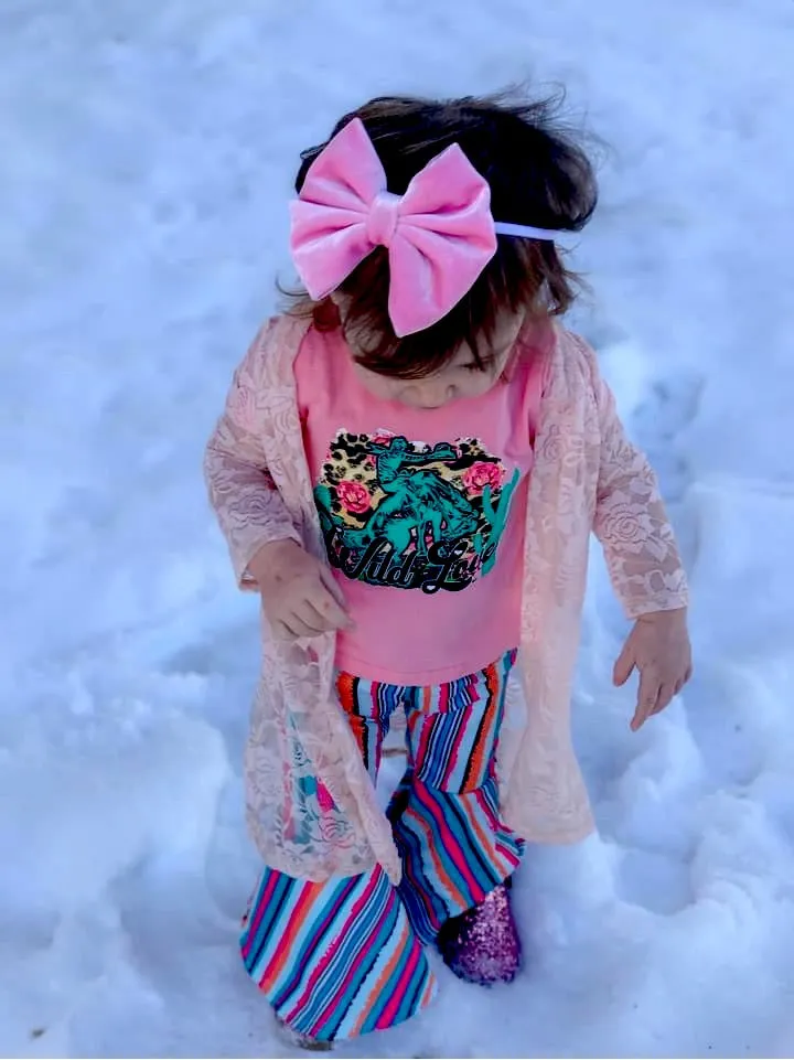 Baby Pink Velvet Fabric Bow Headband | Hair Clip