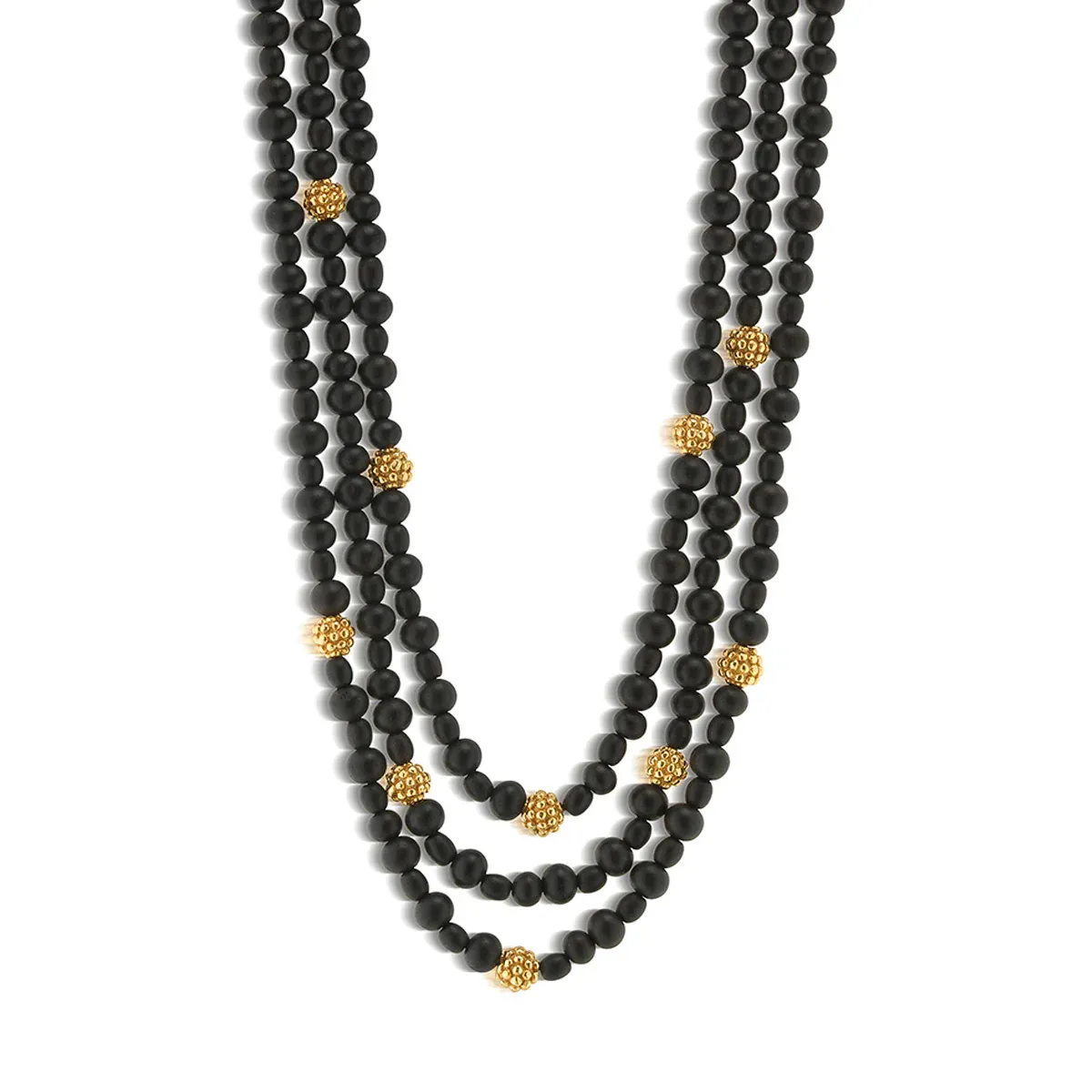 Berry 3-Strand Necklace, 18" 2" - Ebony