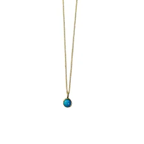 Bezel Set Turquoise Charm Necklace