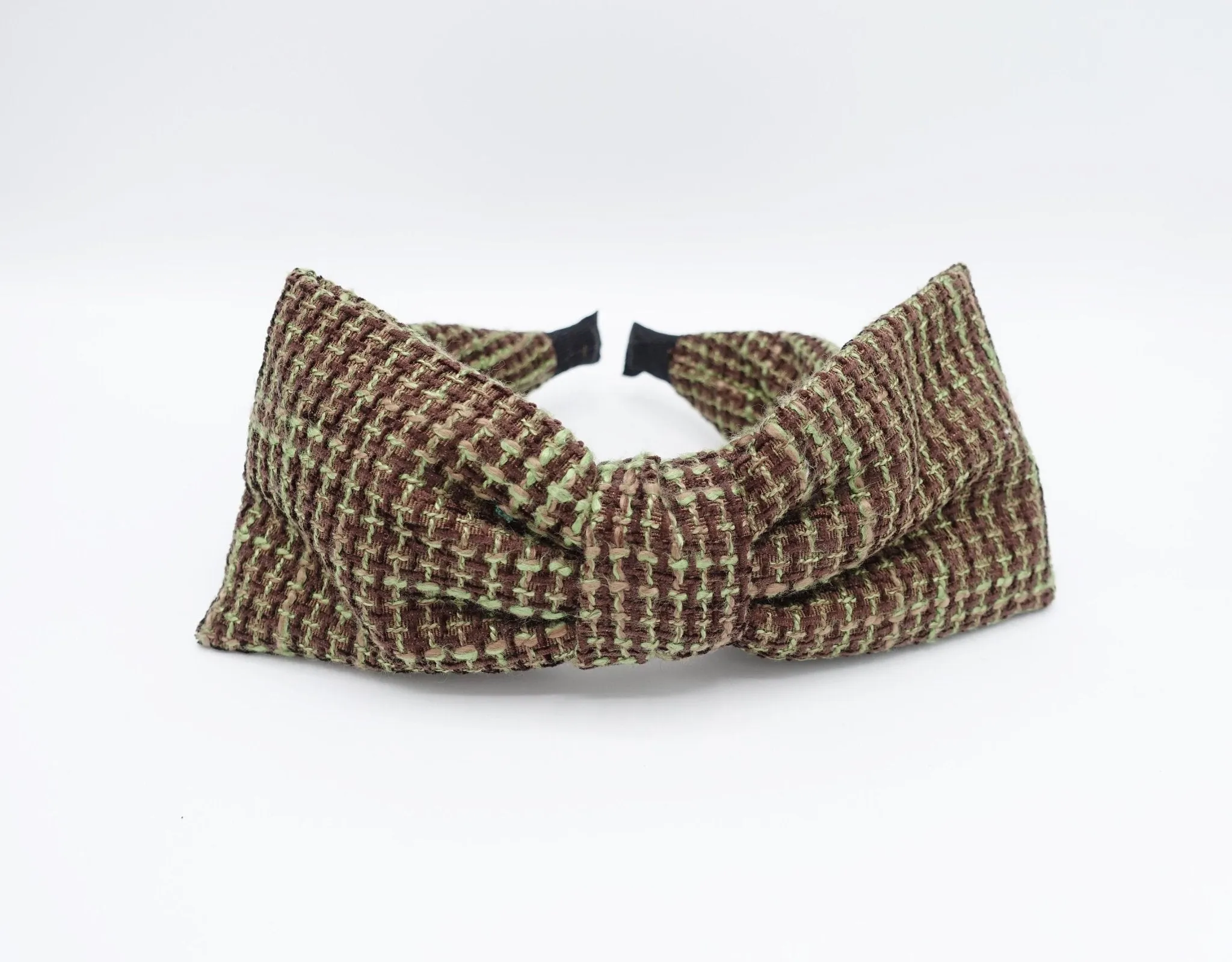 big bow waffle tweed headband  Fall Winter hairband stylish hair accessory for women