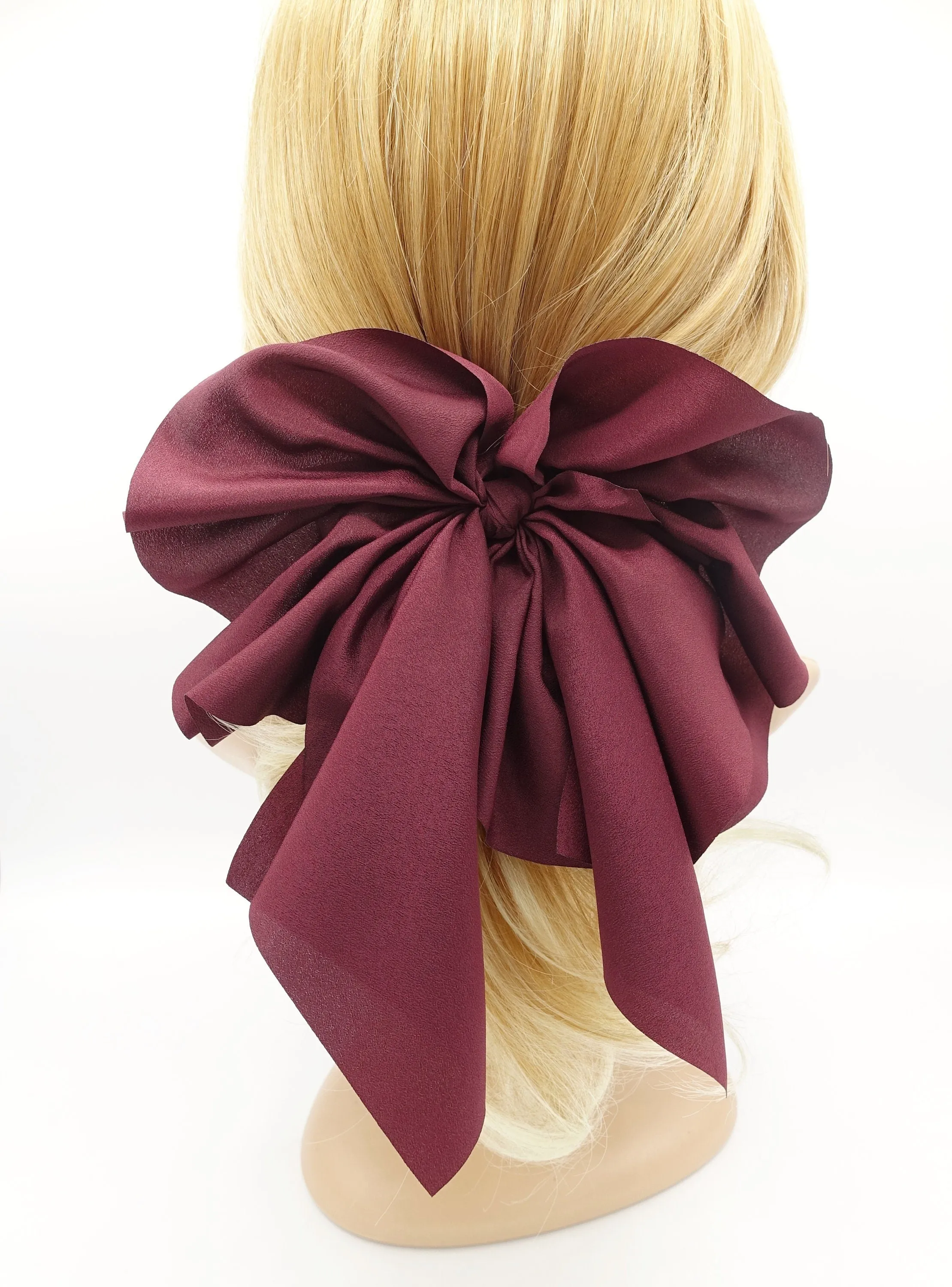 big pleated tail hair bow feminine hair accessory for women