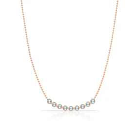 Birthstone Arc Layering Necklace - Rose Gold