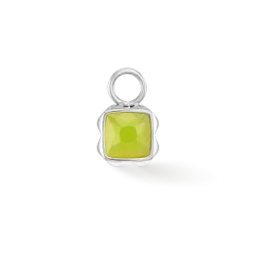 Birthstone August Charm Green Jade Silver