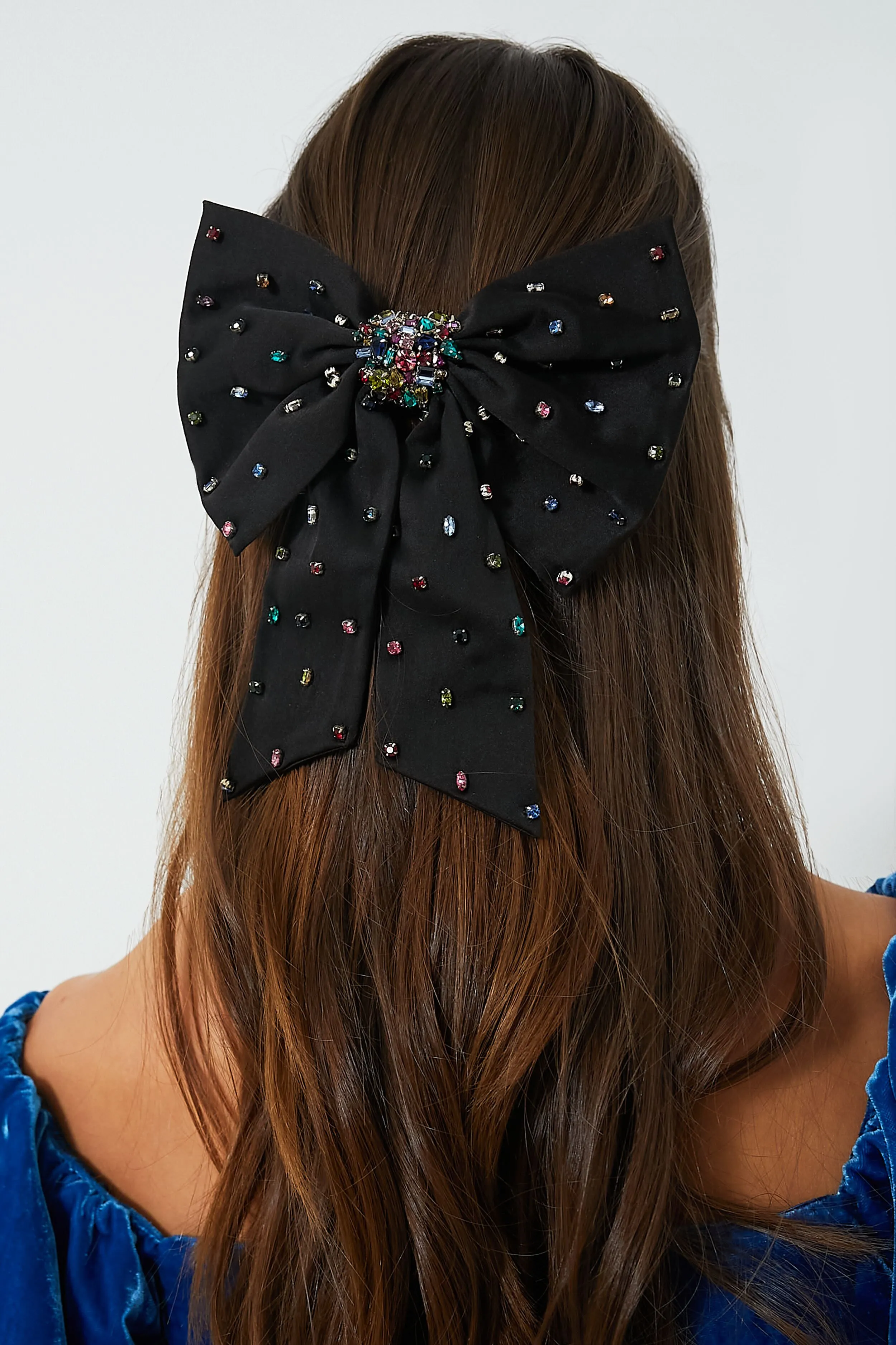 Black Grace Crystal Bow Hairclip