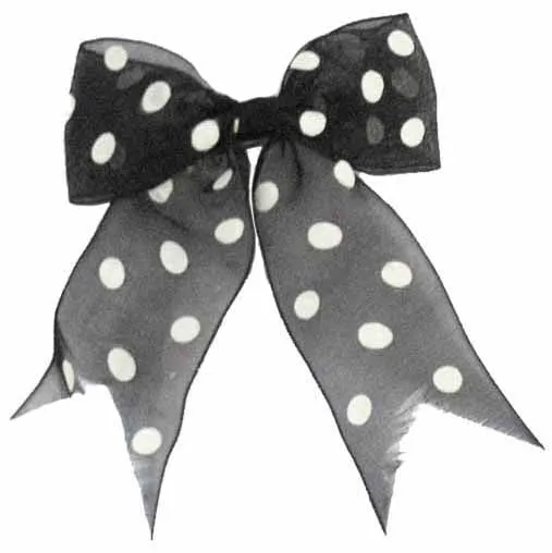 Black Polka Dot Hair Bow